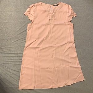 SHEIN Keyhole Neck Scallop Edge Laser Cut Dress